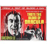 Taste the Blood of Dracula (1969) British Quad film poster, starring Christopher Lee, Hammer Horror,