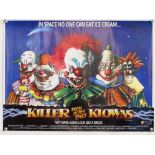 Killer Klowns from Outer Space (1988) - British video poster, artwork by Tim Stimpson,