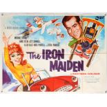 The Iron Maiden (1962) British Quad film poster, artwork by Renato Fratini, folded, 30 x 40 inches.