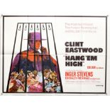 Hang Em High (1968) British Quad film poster, Western starring Clint Eastwood, folded,