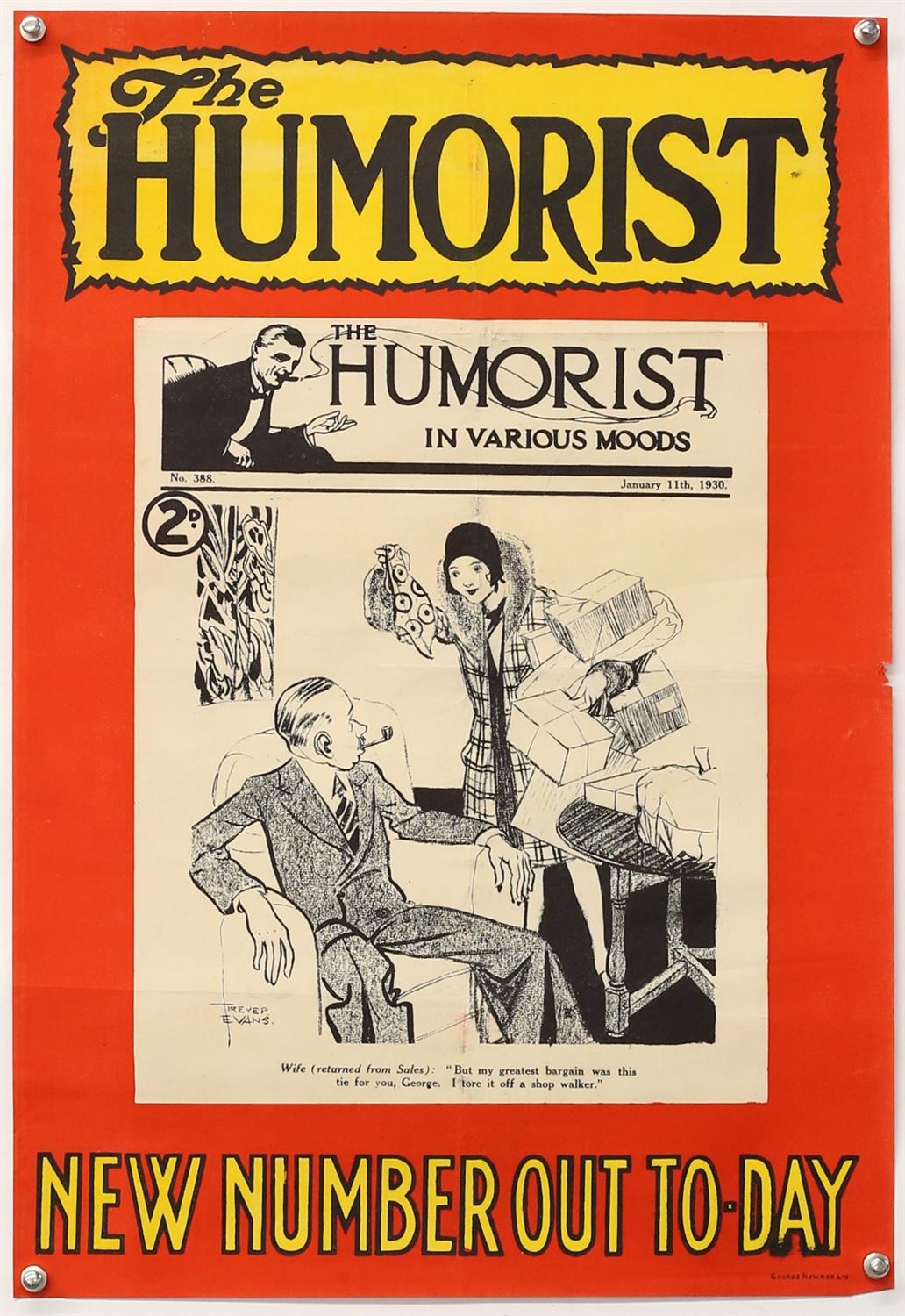 The Humorist - Five original UK magazine posters 1925-30, with artwork by five different artists