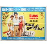 Elvis Presely Girls! Girls! Girls! (1962) British Quad film poster for the early Elvis Presley