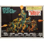 Dirty Dozen (1967) British Quad film poster, War directed by Robert Aldrich, folded, 30 x 40 inches.