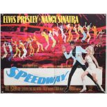 Elvis Presley Speedway (1968) British Quad film poster, staring Nancy Sinatra, folded,