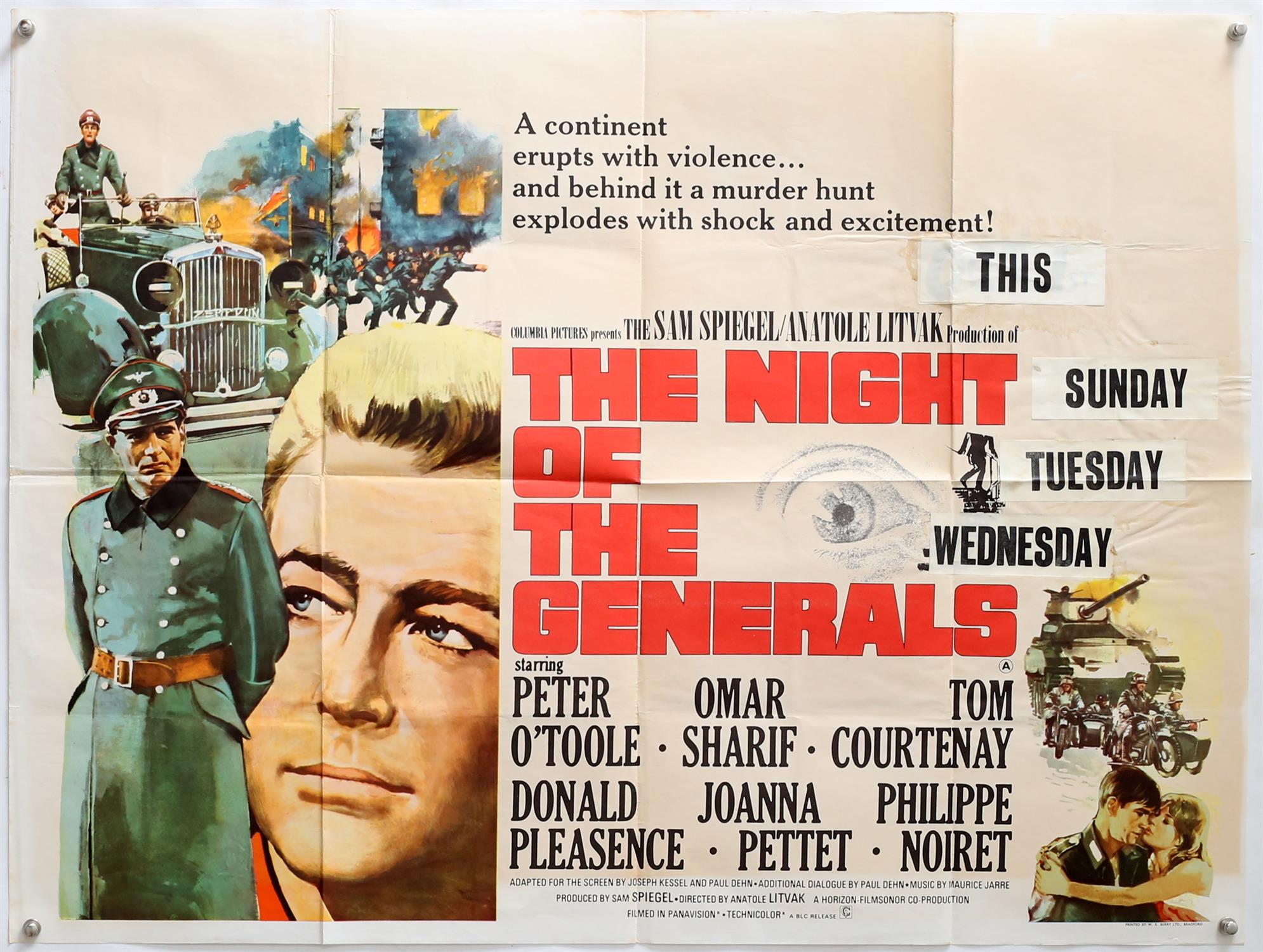 20 British Quad film posters including Funeral in Berlin, The Night of the Generals, - Image 2 of 3