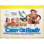 Carry On Henry (1971) British Quad film poster with Putzu artwork, starring Sid James,