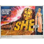 The Vengeance of She (1968) British Quad film poster, Hammer Film Production starring Olinka Berova,