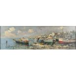Ciro Canzanella (Italian, b.1948), Italian Harbour Scene, oil on canvas, signed lower left,