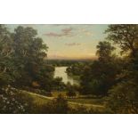 James Isiah Lewis (British, 1860-1934), View of a bend in the river at Richmond, oil on canvas,