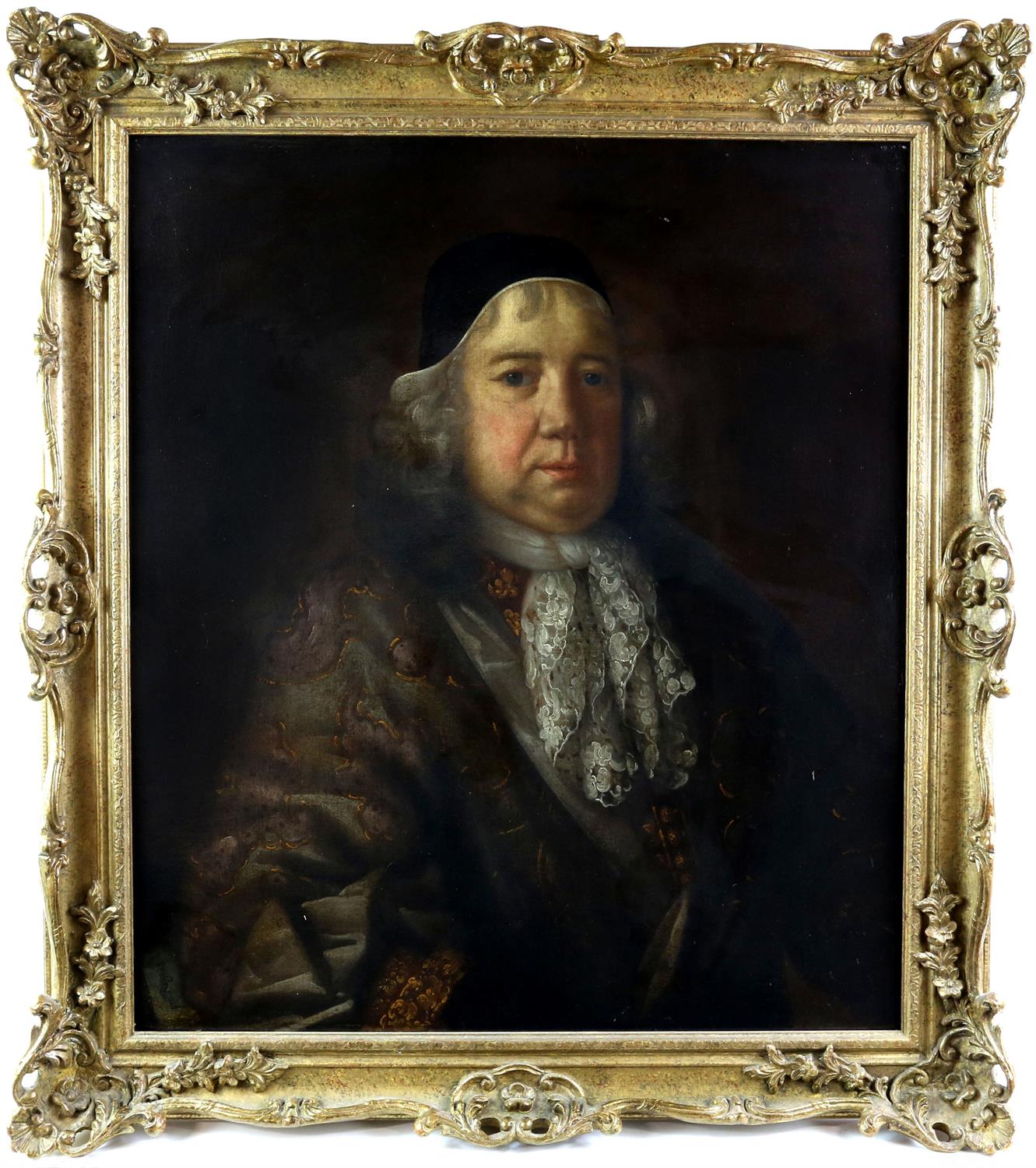 17th / 18th century British school, portrait of a gentleman wearing cap and a lace cravat, - Image 2 of 4