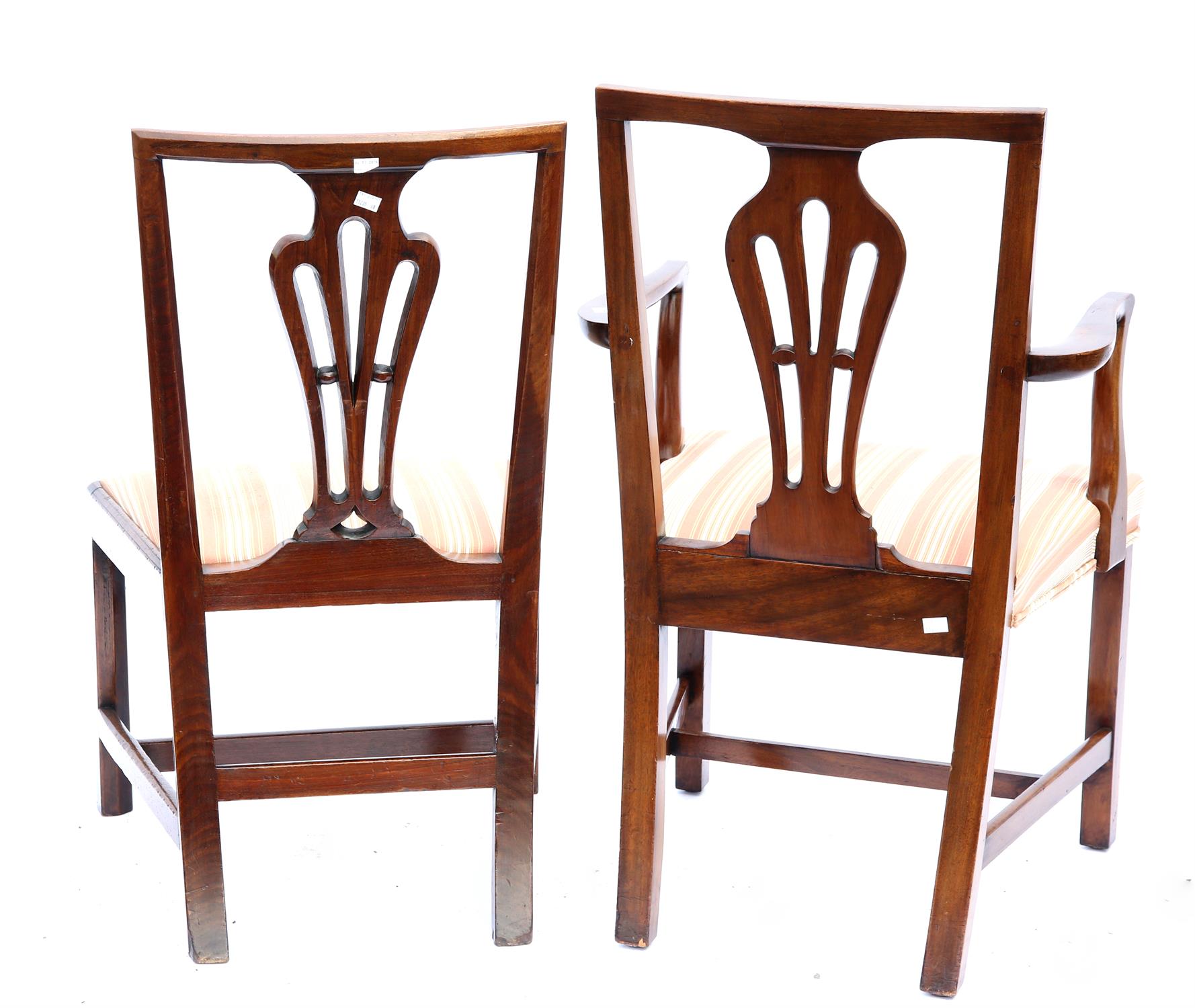Set of 12 19th century mahogany dining chairs, with pierced splat backs and drop in seats, - Image 5 of 5