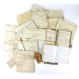 Large collection of 17th, 18th, 19th and early 20th century legal documents including mortgages,