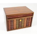 20th century walnut humidor in the form of a bookcase, h20.5cm x w31.5cm x d23cm,