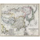 19th century German map of China, Das Chinesische Reich Mit Seinen Schutzstaaten by Hauptmann