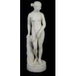 After Hiriam Powers, a Copeland Parian figure of 'The Greek Slave', impressed 'Copeland' and