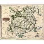 Early 19th century map of China by Thomas Kelly circa 1820, 20.5 x 24 cms, hand-coloured and with a