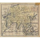 Late 17th century miniature map of "Asia, a new description" , page 237, by Robert Morden,