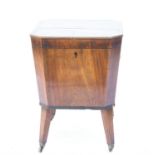 19th century mahogany cellarette, the hinged top opening to reveal a fitted interior,