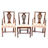 Set of 12 19th century mahogany dining chairs, with pierced splat backs and drop in seats,
