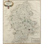 Map of Staffordshire by Robert Morden, engraved by Sutton Nicholls, hand-coloured,