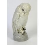 German Heubach porcelain model of an Owl resting on a rocky outcrop, printed and impressed marks no.