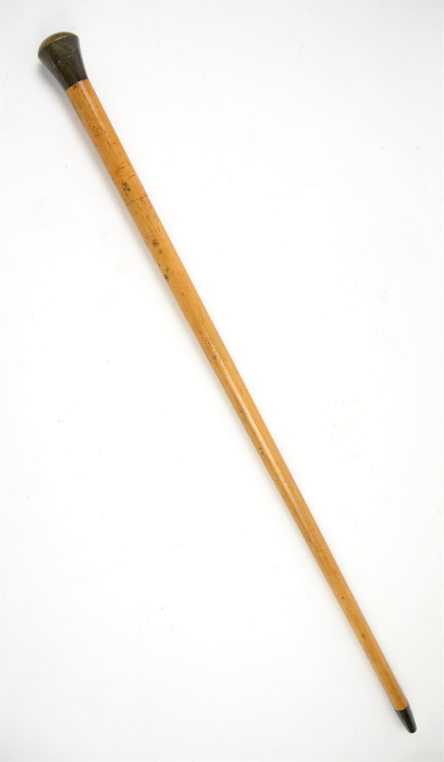 Late 19th/early 20th century malacca and horn-handled sword stick, 90cm long,