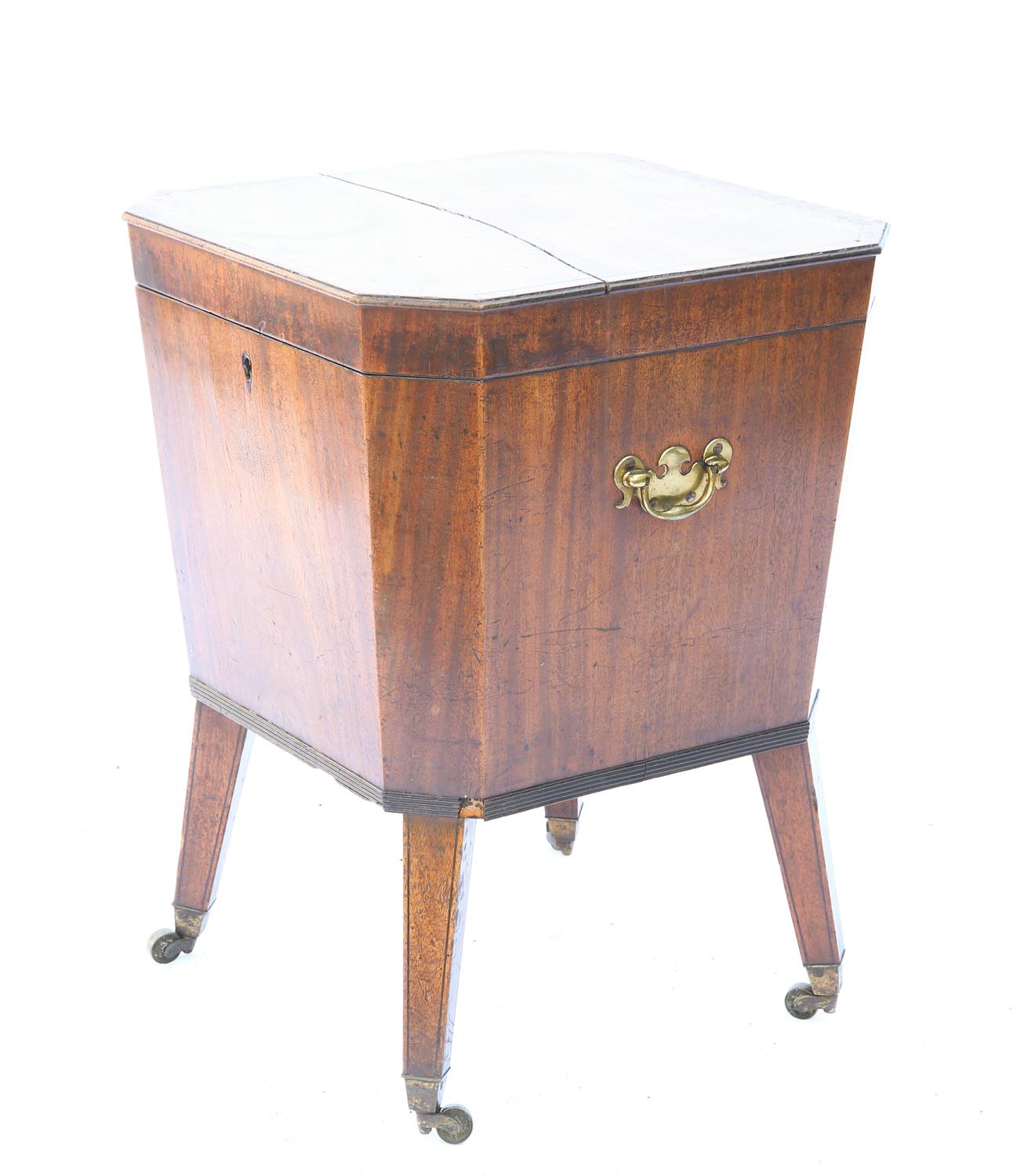 19th century mahogany cellarette, the hinged top opening to reveal a fitted interior, - Image 2 of 2