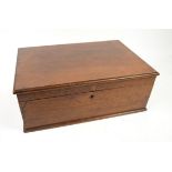Early 20th century camphor wood humidor with fitted interior, h18cm x w47cm x d31cm,