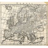 Early 18th century map of Europe by Herman Moll 18 x 19 cms uncoloured but with mount,