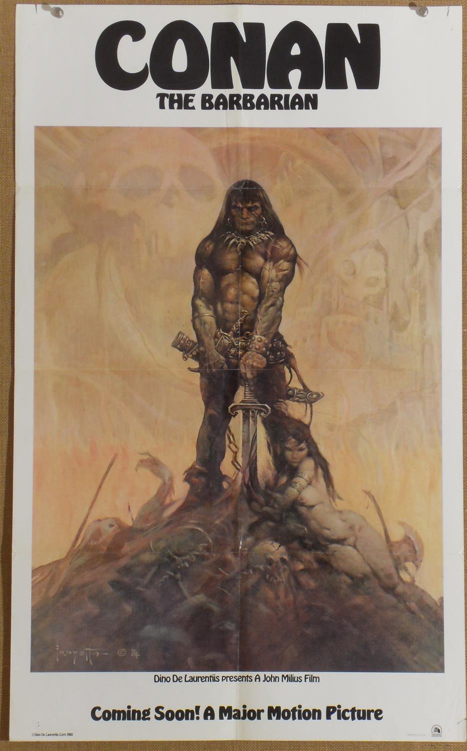 Conan the Barbarian (1982) Advance US film poster, artwork by Frank Frazetta, rolled,