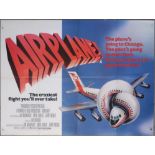 Airplane (1980) British Quad film poster, directed by Jim Abrahams and the Zucker brothers, folded,