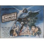 Star Wars The Empire Strikes Back (1980) British Quad film poster, starring Mark Hammill,