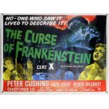 Curse of Frankenstein (50th Anniversary) British Quad film poster, licensed by Hammer Film