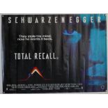 Total Recall (1990) British Quad film poster, starring Arnold Schwarzenegger, rolled,