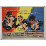 War and Peace (1956) British Quad film poster, starring Audrey Hepburn and Henry Fonda, folded,