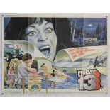 Friday The 13th (1980) British Quad film poster, folded, 30 x 40 inches.