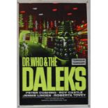 Dr. Who & The Daleks (R) UK One sheet film poster, starring Peter Cushing, Lion International,