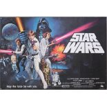 Star Wars (1977) British Quad film poster, pre-oscars version, cropped for use on the London
