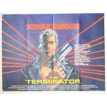 Terminator (1984) British Quad film poster, starring Arnold Schwarzenegger, art by Mike Francis,