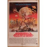 Barbarella (1968) US one sheet film poster, directed by Roger Vadim and starring Jane Fonda, folded,