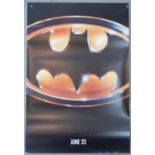 Batman (1989) US one sheet film poster, matt teaser, directed by Tim Burton and starring Michael