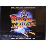 Back to the Future (R-2010) British Quad film poster, directed by Robert Zemeckis and starring