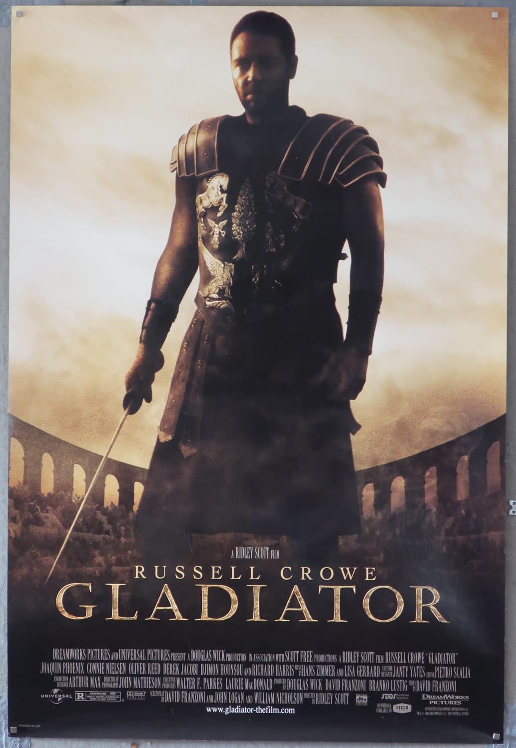 Gladiator (2000) US One sheet film poster, directed by Ridley Scott and starring Russell Crowe,