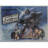 Star Wars The Empire Strikes Back (1980) British Quad film poster, artwork by Drew Struzan, folded,