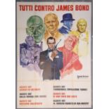 Everybody Against James Bond (1972) Italian 4-Folio film poster, printed in two pieces for a 1972