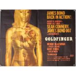 James Bond Goldfinger (1964) British Quad film poster, Style A, Art by Robert Brownjohn,