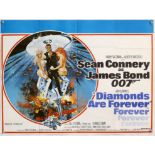 James Bond Diamonds Are Forever (1971) British Quad film poster, starring Sean Connery,