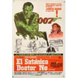 James Bond Dr. No (1962) Argentinian One Sheet film poster, starring Sean Connery in the first in