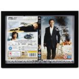 James Bond - Daniel Craig signed Quantum of Solace DVD cover, framed 13 x 9 1/2 inches overall.