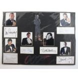 James Bond - Multi signed display of all six James Bond actors including Sean Connery, Roger Moore,
